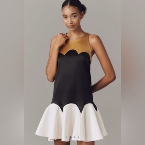 MAEVE SCALLOPED FLARE MINI DRESS